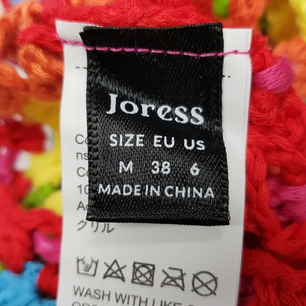 Color Block Open Knit Tassel Tie Backless Knot Waist Cami Romper Women's Size 6 - Picture 8 of 13